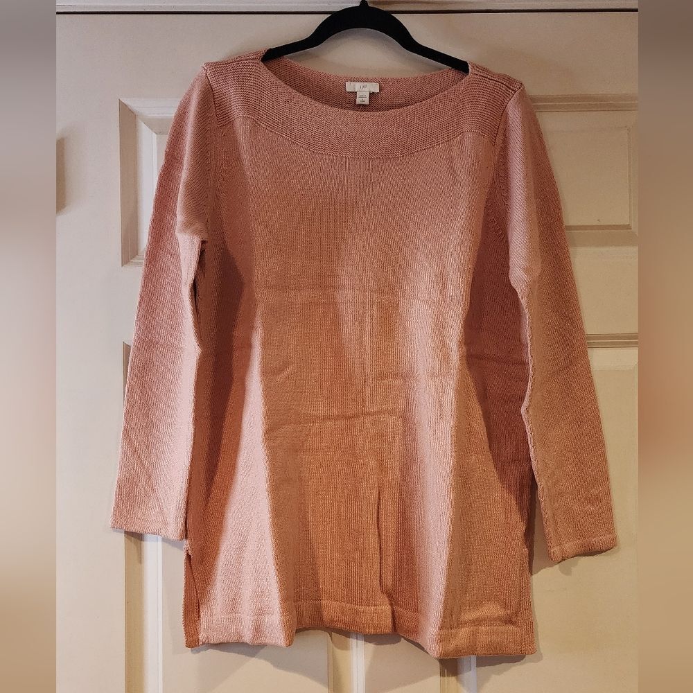 NWT J. Jill pink oversized knit sweater size LP